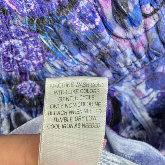 Live And Let Live Velvet Top Womens Size Small Purple V-Neck Fairy Whimsical - Picture 11 of 14